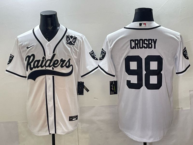 Men 2025 Oakland Raiders #98 Crosby white 3th generation Joint Name Nike Limited NFL Jersey style 003
